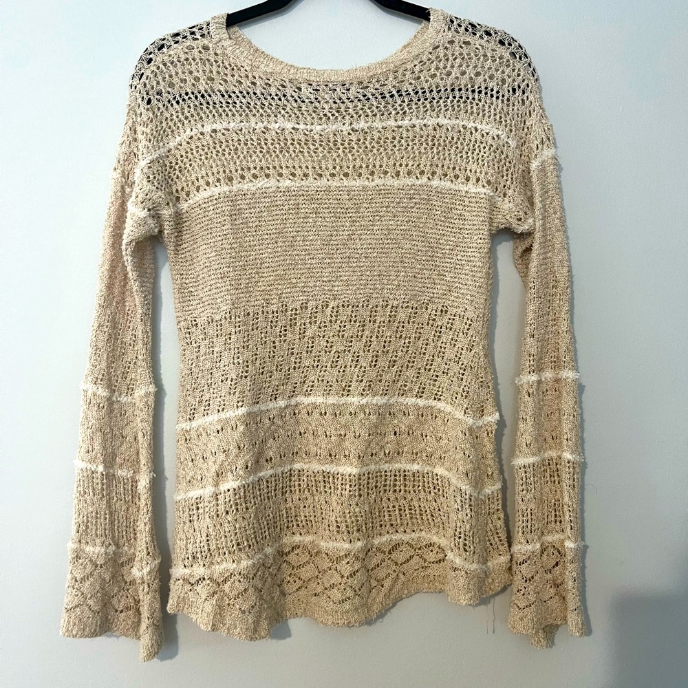 Knox Rose Wide Knit‎ Crochet Long Sleeve Size Small